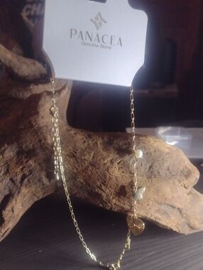 Panacea Cache Gold-Tone Chain Necklace with Pearl and Shell Charms